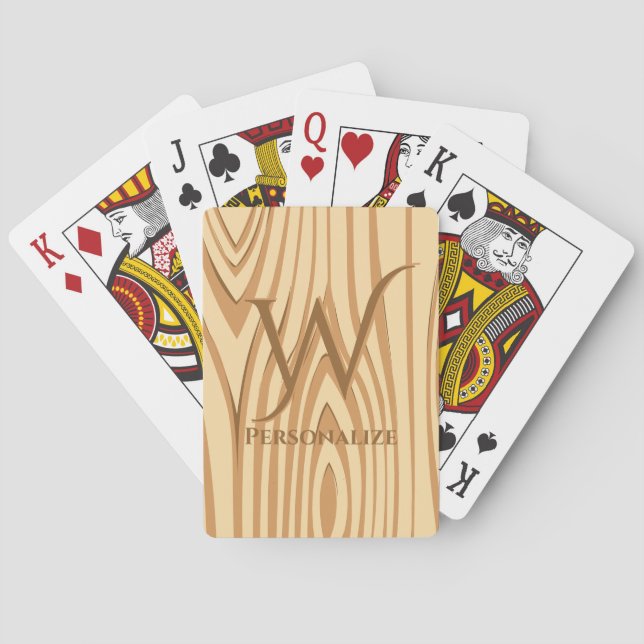 Baraja De Cartas Personalizado personalizado de la madera marrón de (Reverso)