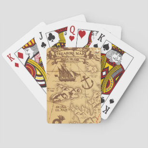 Baraja De Cartas Personalizado Pirate mapa punto de tierra Familia