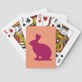 Baraja De Cartas Personalizado Purple Bunny Rabbit Silhouette