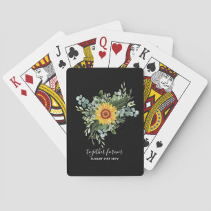 Baraja De Cartas Personalizado Recién Matrimonios Rústicos Eucalypt