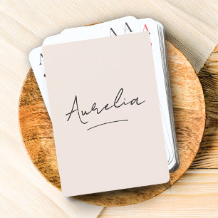 Baraja De Cartas Personalizado rosa monograma moderno minimalista
