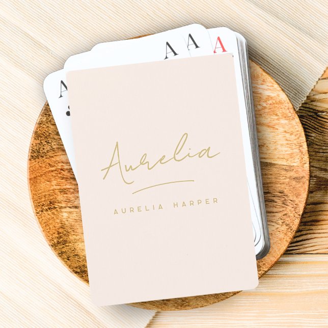 Baraja De Cartas Personalizado rosa Rubor de monograma moderno mini (Subido por el creador)