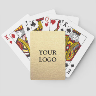 Baraja De Cartas Personalizado Simple Clean Gold Negocios Tu logoti