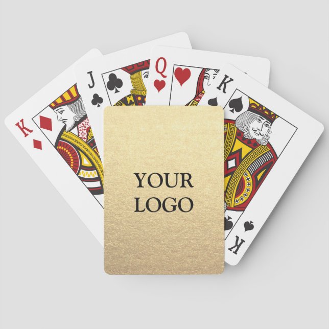 Baraja De Cartas Personalizado Simple Clean Gold Negocios Tu logoti (Reverso)