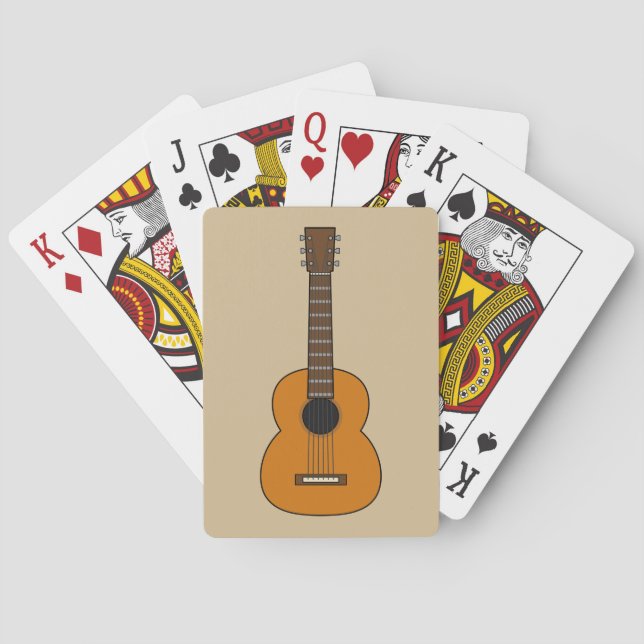 Baraja De Cartas Personalizado simple de guitarra acústica (Reverso)