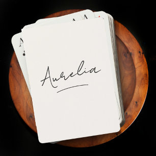 Baraja De Cartas Personalizado simple monograma moderno minimalista