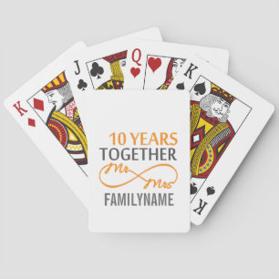 Baraja De Cartas Personalizado Sr. y Sra. 10 Aniversario