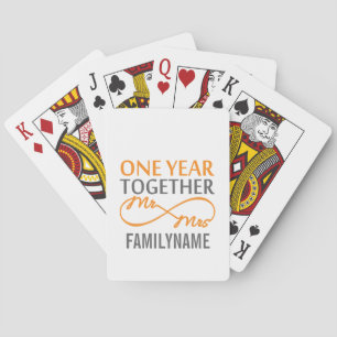 Baraja De Cartas Personalizado Sr. y Sra. 1er Aniversario