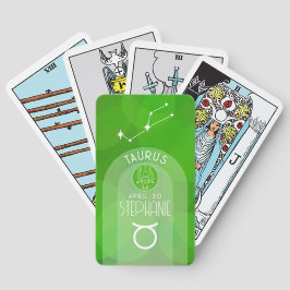 Baraja De Cartas Personalizado Taurus Zodiac Astrología fotográfica