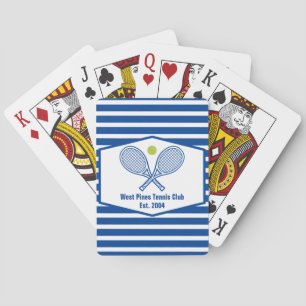 Baraja De Cartas Personalizado Tennis Country Club Blue Striping