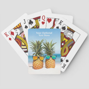 Baraja De Cartas Personalizado Text Beach Pineapples