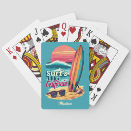 Baraja De Cartas Personalizado Text Surfing California