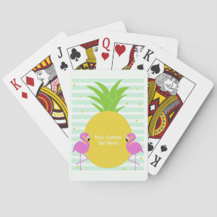 Baraja De Cartas Personalizado Texto Flamencos tropicales