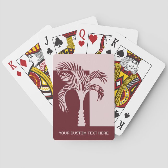 Baraja De Cartas Personalizado Texto Palm Tree tropical (Reverso)