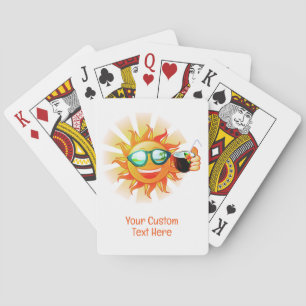 Baraja De Cartas Personalizado Texto Sol tropical
