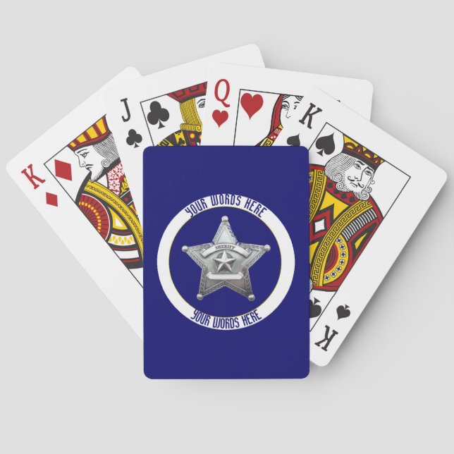 Baraja De Cartas Personalizado universal de la insignia del sheriff (Reverso)