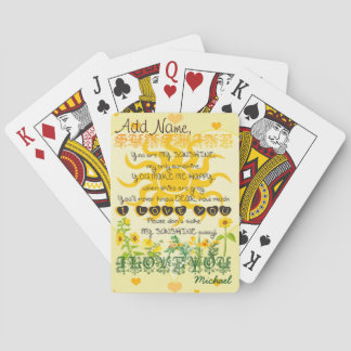 Baraja De Cartas Personalizado usted es mi sol añade nombre