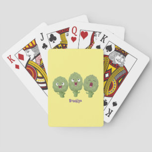 Baraja De Cartas Personalizado vegetal de alcachofas de canto lindo