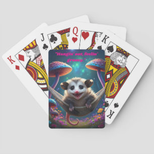 Baraja De Cartas Personalizado Whimsical Opossum Psychedelt Hippie