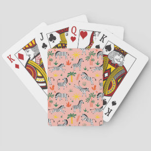 Baraja De Cartas Personalizado Zebras Gracioso Patrón sin Marea