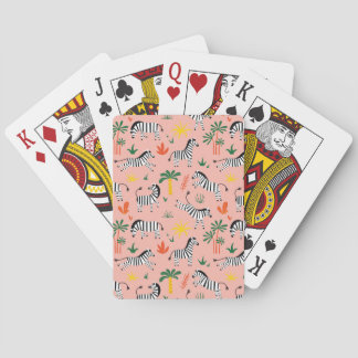 Baraja De Cartas Personalizado Zebras Gracioso Patrón sin Marea