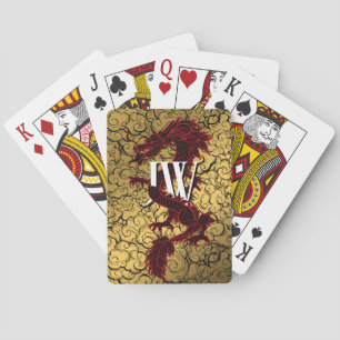 Baraja De Cartas Personalizados Iniciales Jugando Cartas, Dragón Or