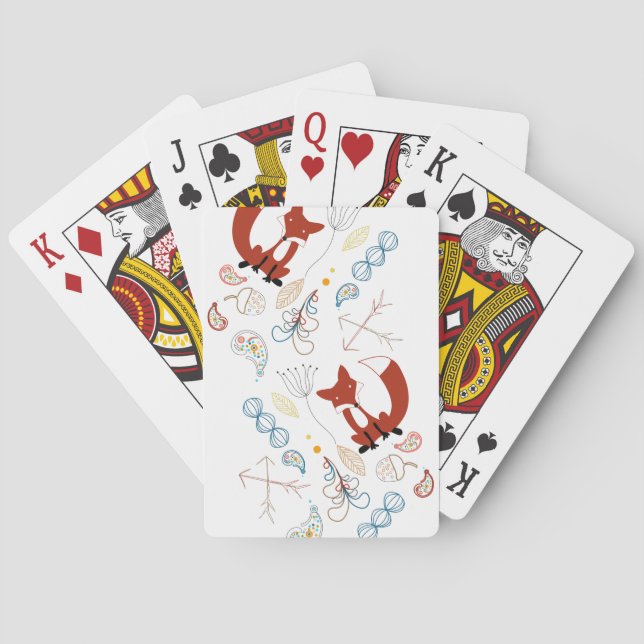 Baraja De Cartas Personalizar el modelo moderno de Fox Woodland (Reverso)