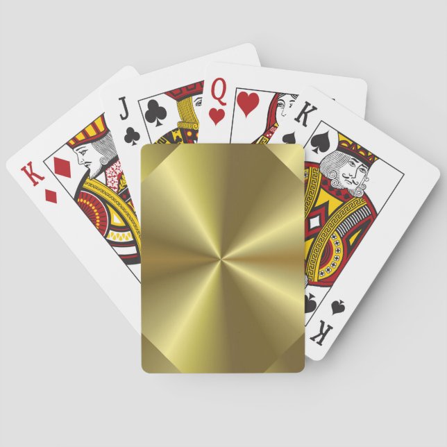 Baraja De Cartas Personalizar Faux Gold Elegant Template Trendy (Reverso)