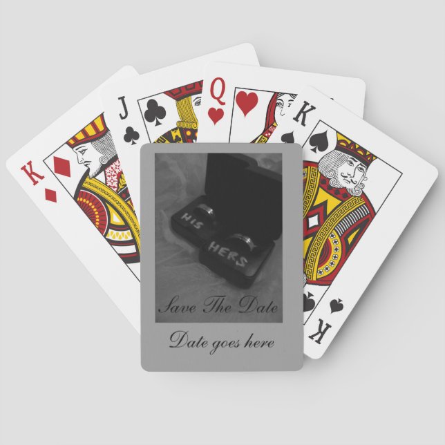 Baraja De Cartas personalizar jugando cartas-Boda Guardar fecha (Reverso)