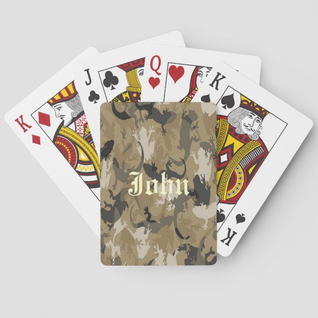 Baraja De Cartas Personalizar las tarjetas de juego de camuflaje re (Reverso)