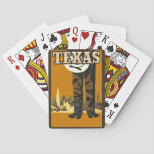 Baraja De Cartas Personalizar Vintage Texas Poster