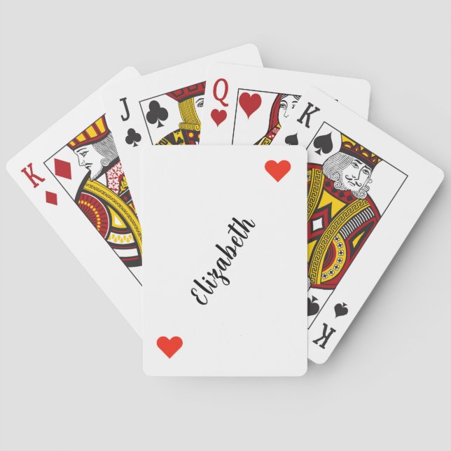Baraja De Cartas Personalized 2-Red Hearts Playing Cards (Reverso)