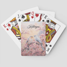 Baraja De Cartas Personalized Cherry Blossom Bird 