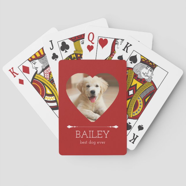 Baraja De Cartas Personalized Dog Photo (Reverso)
