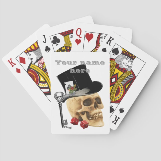 Baraja De Cartas Personalized gambler gothic  skull (Reverso)