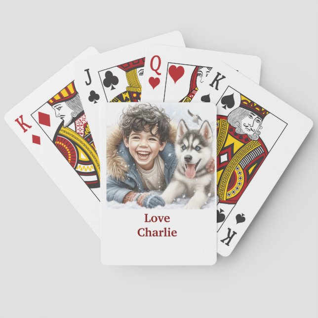 Baraja De Cartas Personalized Game with Name – Cute dog (Reverso)