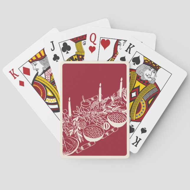Baraja De Cartas Personalized Merry Christmas Table Minimal Design  (Reverso)