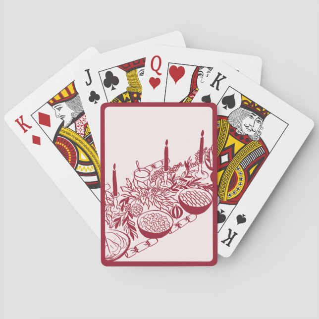 Baraja De Cartas Personalized Merry Christmas Table Minimal Design  (Reverso)