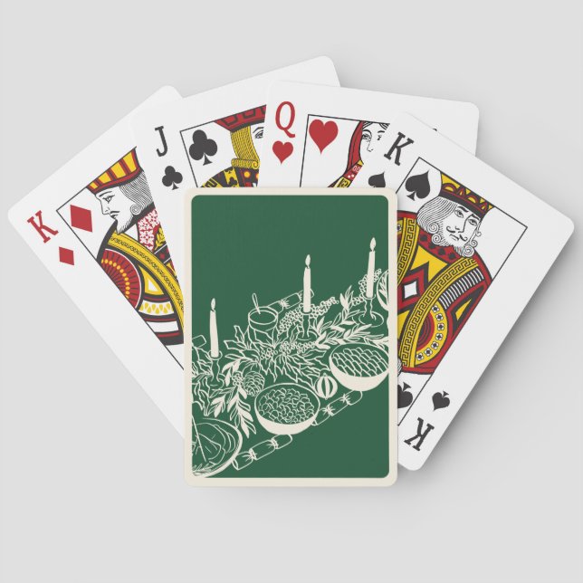 Baraja De Cartas Personalized Merry Christmas Table Minimal Design  (Reverso)