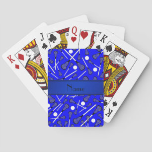 Baraja De Cartas Personalized name blue lacrosse