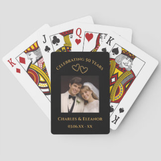 Baraja De Cartas Personalized Photo Golden 50th Anniversary Gift