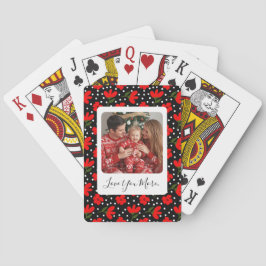 Baraja De Cartas Personalized Photo & Message Floral Playing Cards