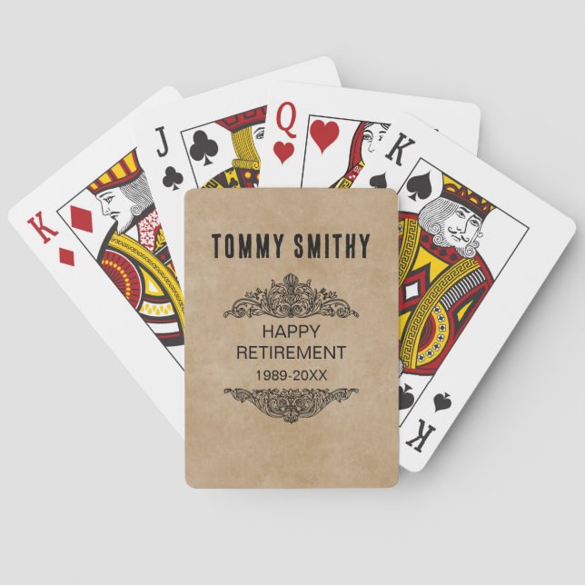 Baraja De Cartas Personalized Retirement Playing Cards – Milestone (Reverso)