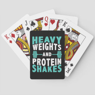 Baraja De Cartas Pesajes Pesados Y Sacudidas De Proteína