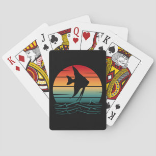 Baraja De Cartas Pesca al Atardecer con Peces Vintage