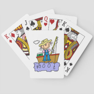 Baraja De Cartas Pesca con Chica de figura de palo