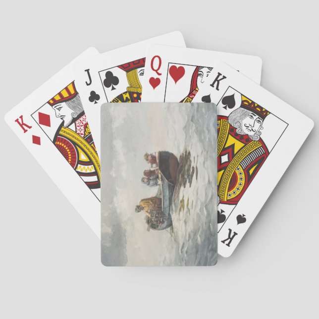 Baraja De Cartas Pesca de cangrejo (por Winslow Homer) (Reverso)