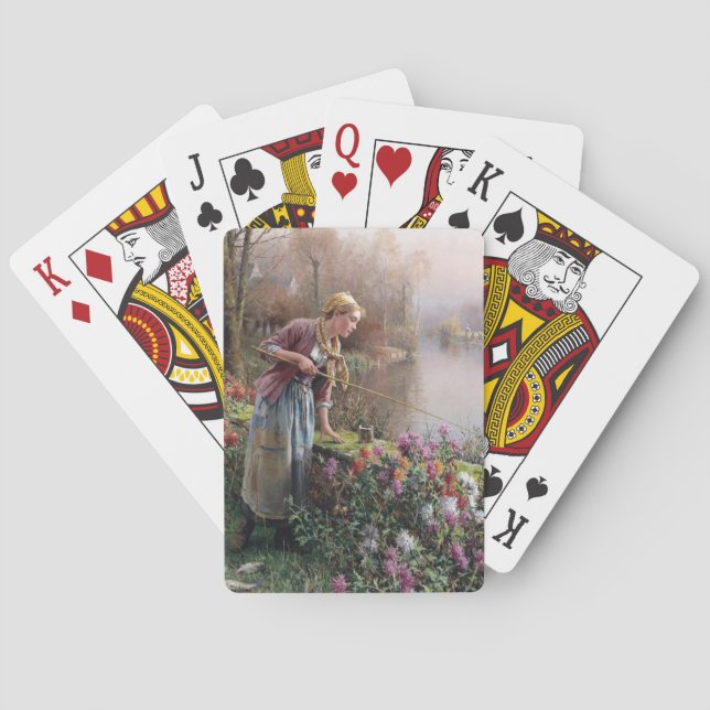 Baraja De Cartas Pesca de Chicas franceses en Bretaña (Reverso)