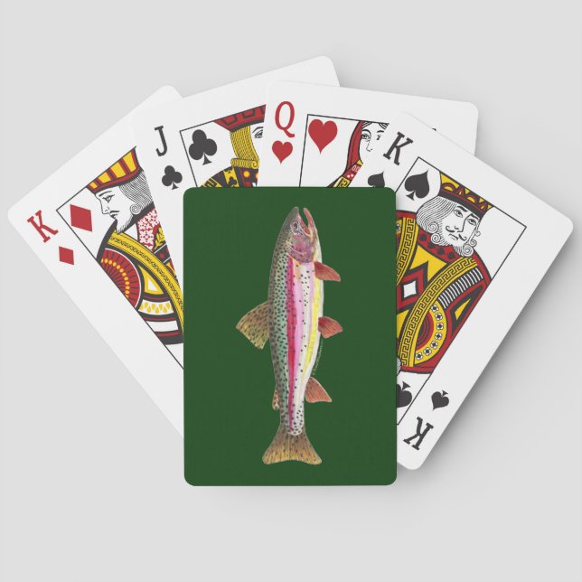 Baraja De Cartas Pesca de trucha arco iris (Reverso)