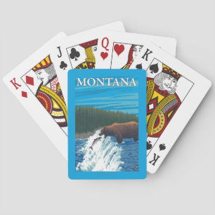Baraja De Cartas Pesca del oso en el río - Montana